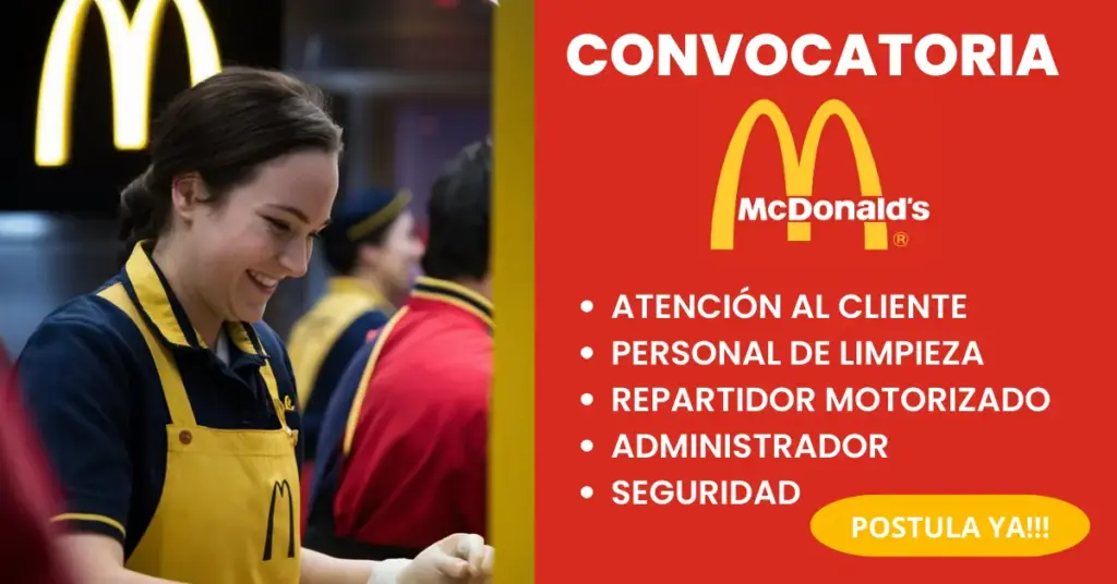 OPORTUNIDAD LABORAL EN MCDONALD'S